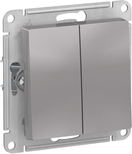 Выключатель без рамки Systeme Electric AtlasDesign 2-кл. алюминий картинка